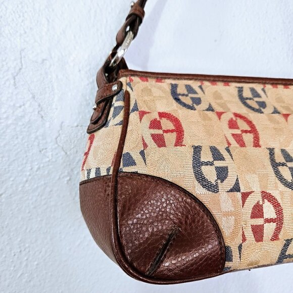ETIENNE AIGNER WOMEN'S SHOULDER BAG RED, BLUE ,TAN CLASSIC PRINT MEDIUM SIZE - Picture 3 of 5
